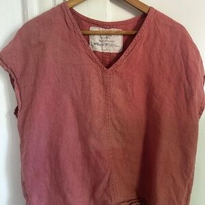 NotPERFECTLINEN pink sleeveless blouse